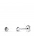 Solitär-Ohrstecker 18K Weißgold, Zirkonia 3 mm Zargenfassung