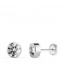 Pendientes chatones con circonita Noly 6mm en Oro Blanco 18K, dormilonas para niña o mujer