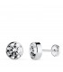 Orecchini punto luce in oro bianco 18 Kt, zircone 7mm - Modello Noly per bambina e donna