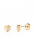 Orecchini con zirconi Kalea 5 mm in oro 18 carati, orecchini a cuore per bambina o neonata.