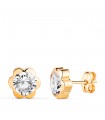 Pendientes Margarita Circonita Oro Amarillo 18 K 7 MM