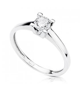 Solitaire Georgina Or Blanc 18 Carats