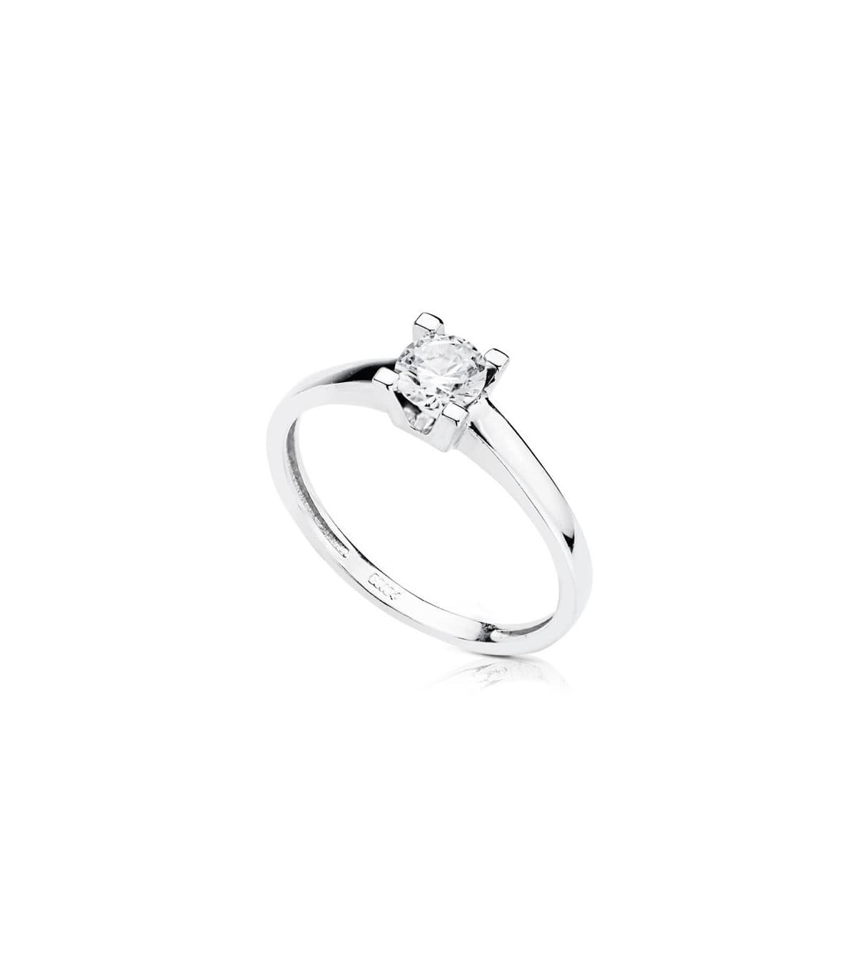 Solitaire Georgina Or Blanc 18 Carats