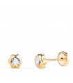 Clous d'oreilles Bébé Marguerite Zircon Or Jaune 18 K 5 MM