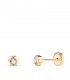 Kinder Ohrstecker Blumenmotiv und Zirkonia | Ohrringe 750 Gelbgold Ø 4 mm Blume
