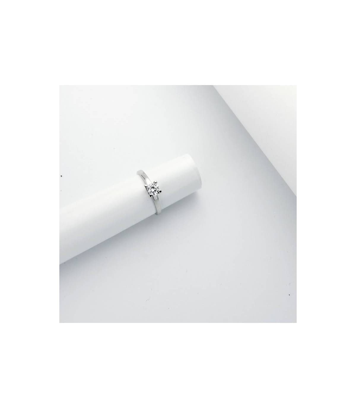 Solitaire Georgina Or Blanc 18 Carats