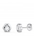 Boucles d'oreilles Marguerite Zircon Or Blanc 18K 6mm