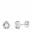 Boucles d'oreilles Marguerite Zircon Or Blanc 18K 6mm