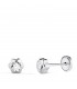 Kinder Ohrstecker Blumenmotiv und Zirkonia | Ohrringe 750 Weißgold Ø 5 mm Blume