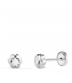 Pendientes Margarita Circonita Oro Blanco 18K 5mm