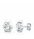 Boucles d'oreilles Marguerite Zircon Or Blanc 18 K 7 MM