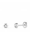 Pendientes Margarita Circonita Oro Blanco 18K 4mm