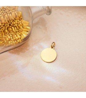 Medalla religiosa Sagrado Corazón de Jesús Mate Oro amarillo 9k 14 mm - Medalla Bautizo y comunión