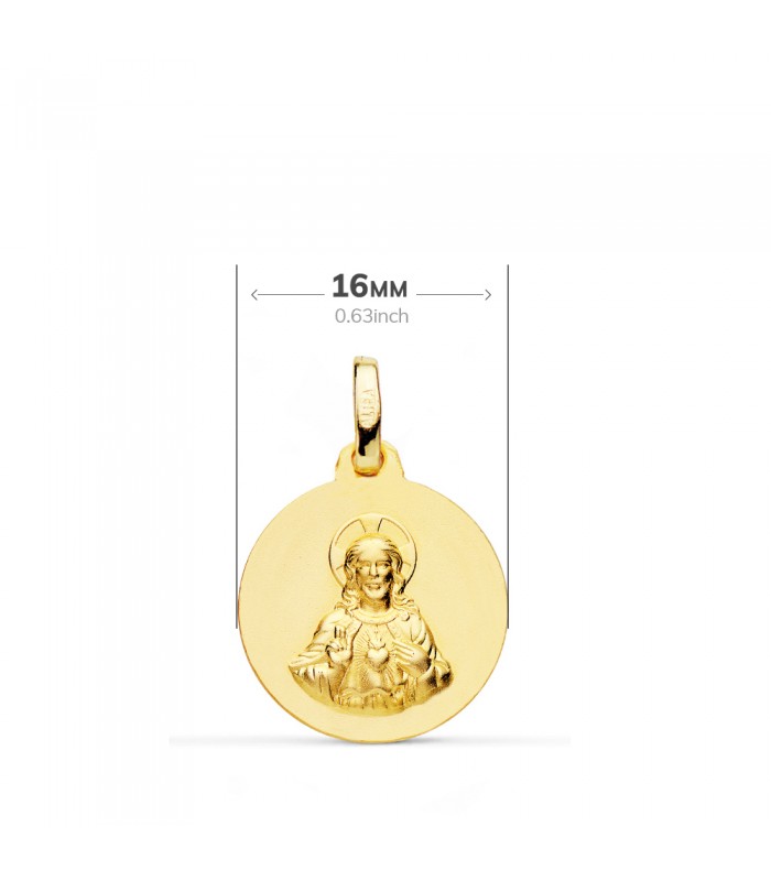 Medaglia religiosa del Sacro Cuore di Gesù, 16 mm - Medaglie Battesimo e Comunione