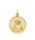 Medaglia religiosa in oro 750 Sacro Cuore di Gesù bordo lucido 24 mm