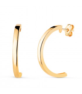 Orecchini semicerchio canna quadrata oro 18 kt, 20 mm - Milena | Gioielli da donna