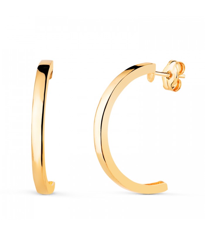 Flache Creolen Gold 750 20 mm - Ohrringe Milena | Schmuck für Damen