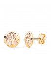 Boucles d'oreilles pour femme or jaune 18k Arbre de Vie Nacre