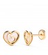 Boucles d'oreilles Or Jaune 18 carats Coeurs Nacre
