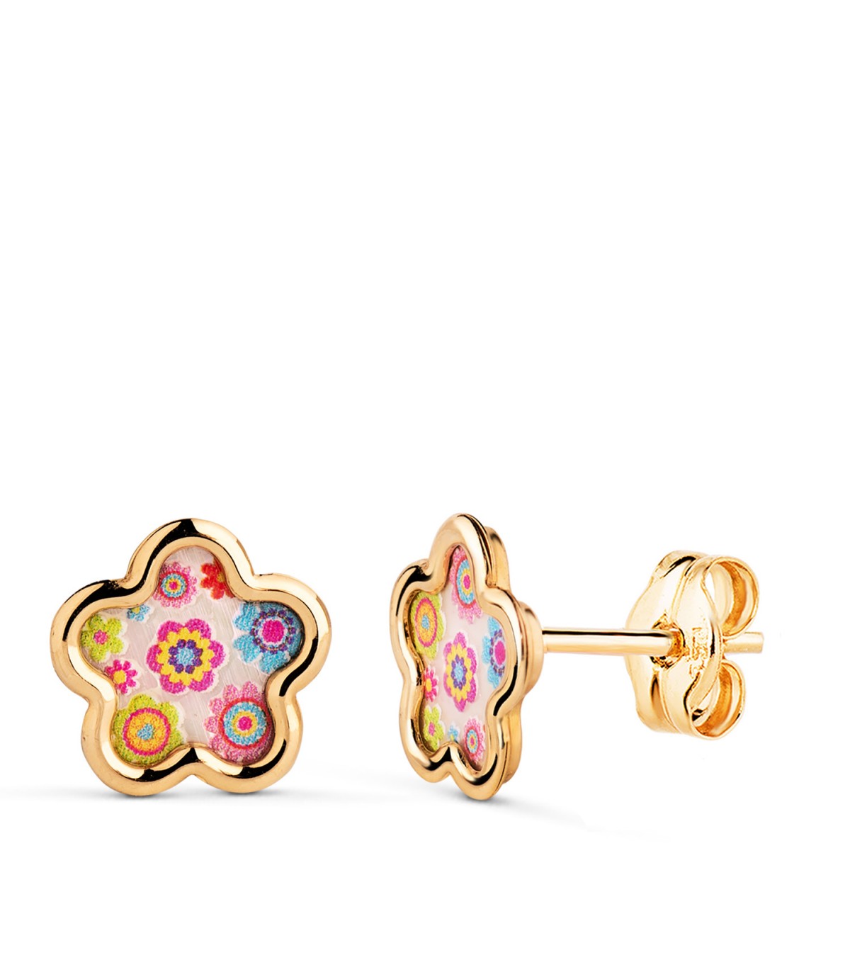 Boucles d'oreilles Fille Aloha Or 18K Fleur 8mm