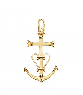 Camargue-Kreuz aus 18 Karat Gelbgold, 32 mm – Religiöses Symbol Frankreichs