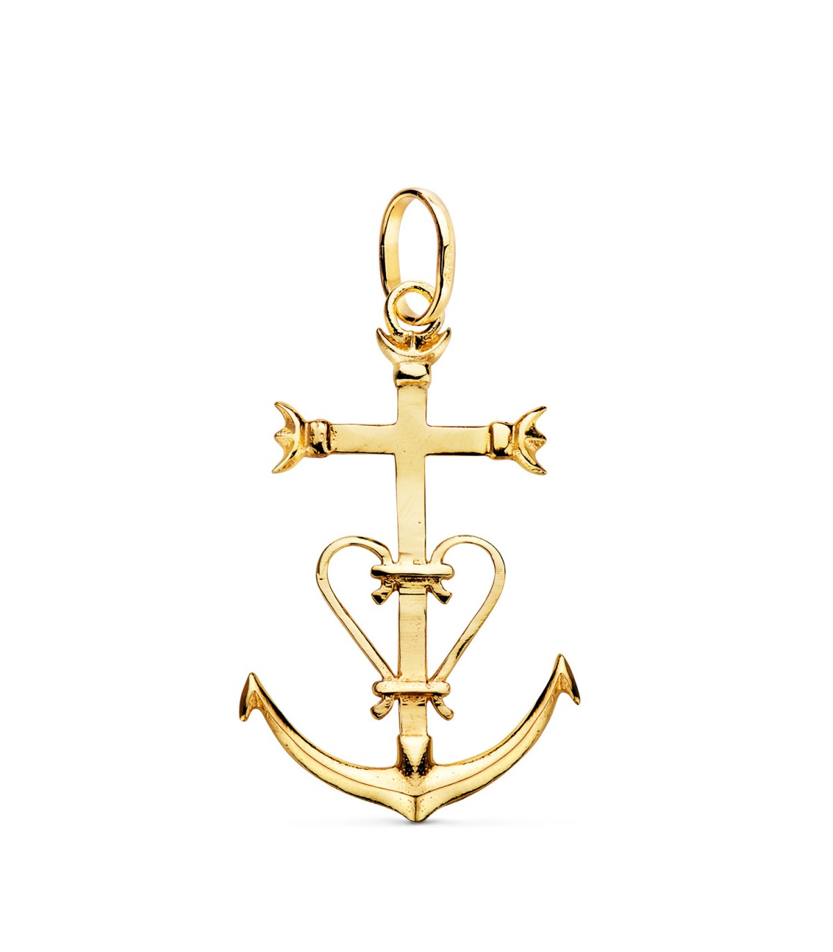 Croix de Camargue or jaune 18 K 32 mm – Symbole religieux de France