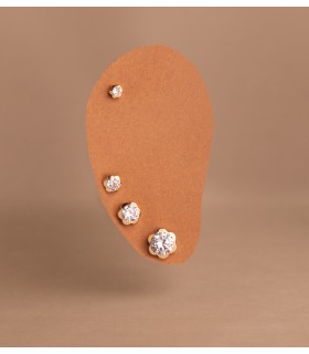 Kinder Ohrstecker Blumenmotiv und Zirkonia | Ohrringe 750 Gelbgold Ø 5 mm Blume