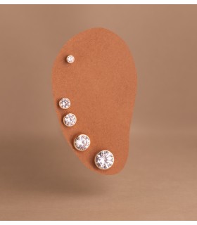 Pendientes chatón Niña Noly Oro Amarillo 18 K 6 MM, cierre presión