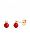 Pendientes oro amarillo Coralina Elda  4mm 18K
