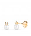 Pendientes  oro amarillo Elda Perla 4 mm 18 Ktes