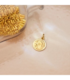 Medaglia di Santa Rita di Casia oro 9 carati 14mm, cause impossibili e dei devoti fedeli.