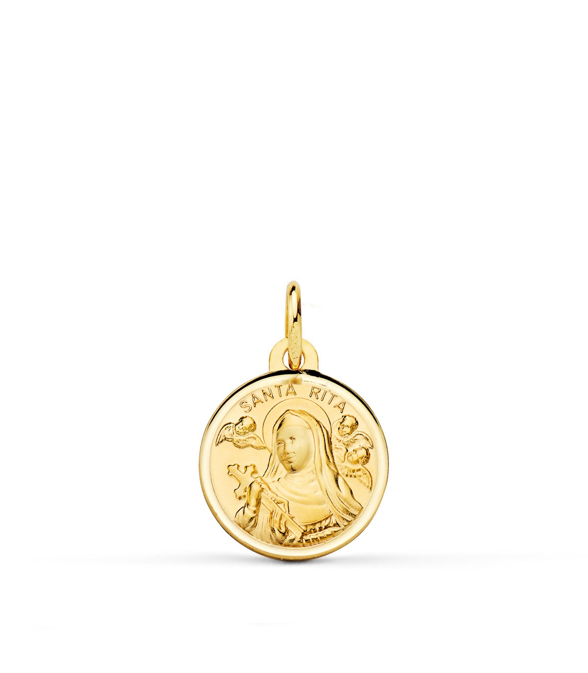 Medalla Santa Rita Oro 9K 14mm Bisel - Santa Rita de Casia - patrona