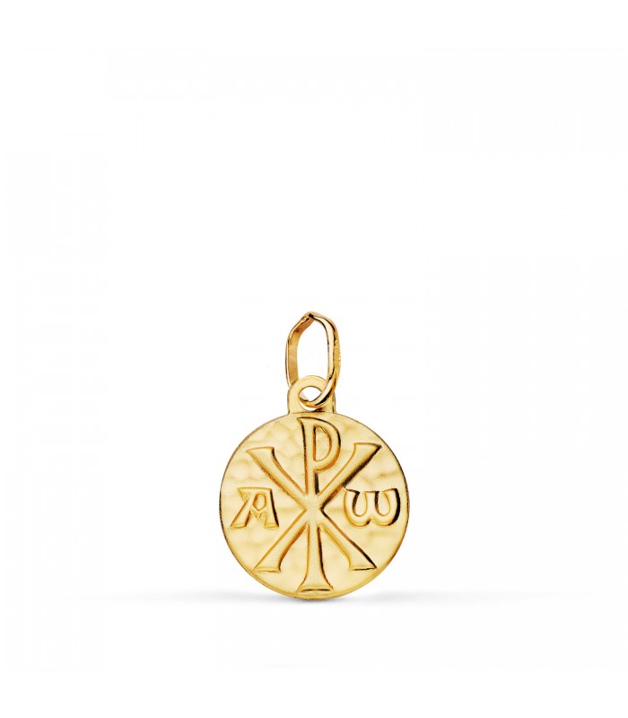 Medaglia con la Croce della Pace (Monogramma di Cristo), in oro giallo 18kt, 12 mm