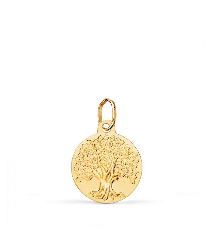 Medalla Árbol de la Vida Oro 18 kilates 14 mm | Colgantes personalizados y amuletos