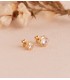 Orecchini oro 18 Kt da bambina, Margherite Zircone 76mm oro giallo 18 Kt | Orecchini a lobo donna