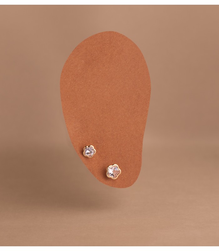 Clous d'oreilles en or pour Bebé et petites filles, modéle Paola Fleur 5,5mm 18K