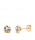 Pendientes de oro para Bebé Paola Flor 5,5mm tornillo rosca circonita