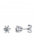 Boucles d'oreilles Gwendal Or blanc 750 - Puces pour femme avec zircones à 6 griffes, 5,5 mm