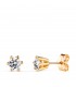 Pendientes de mujer con circonitas en 6 garras, Achlys 5,5 mm Oro amarillo 18 Ktes