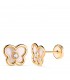 Pendientes Oro Amarillo 18 ktes Mariposas Nácar