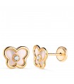 Pendientes Oro Amarillo 18 ktes Mariposas Nácar