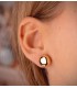 Pendientes Modernos para Mujer - Media Bola Sabira Oro Amarillo 14 Kilates 12mm