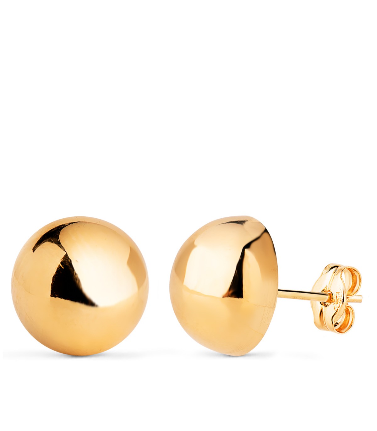 Boucles d'oreilles puces Sabira Femme Boule Or jaune 14 Karats 12mm