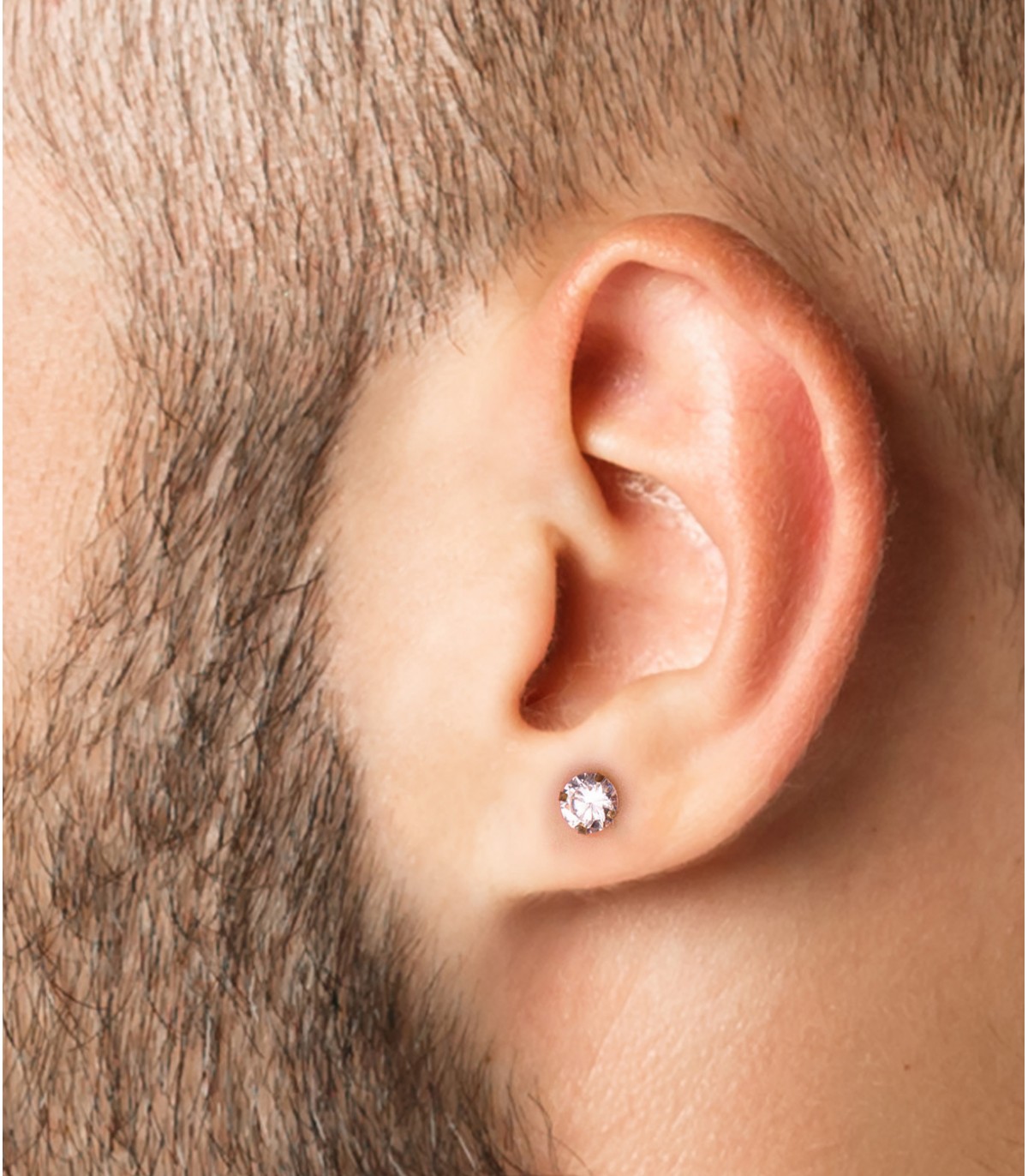 Orecchini griffe 6 mm. Piercing orecchio uomo oro 585.