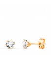 Pendientes garras Montecarlo 4mm Oro amarillo 14 Kt