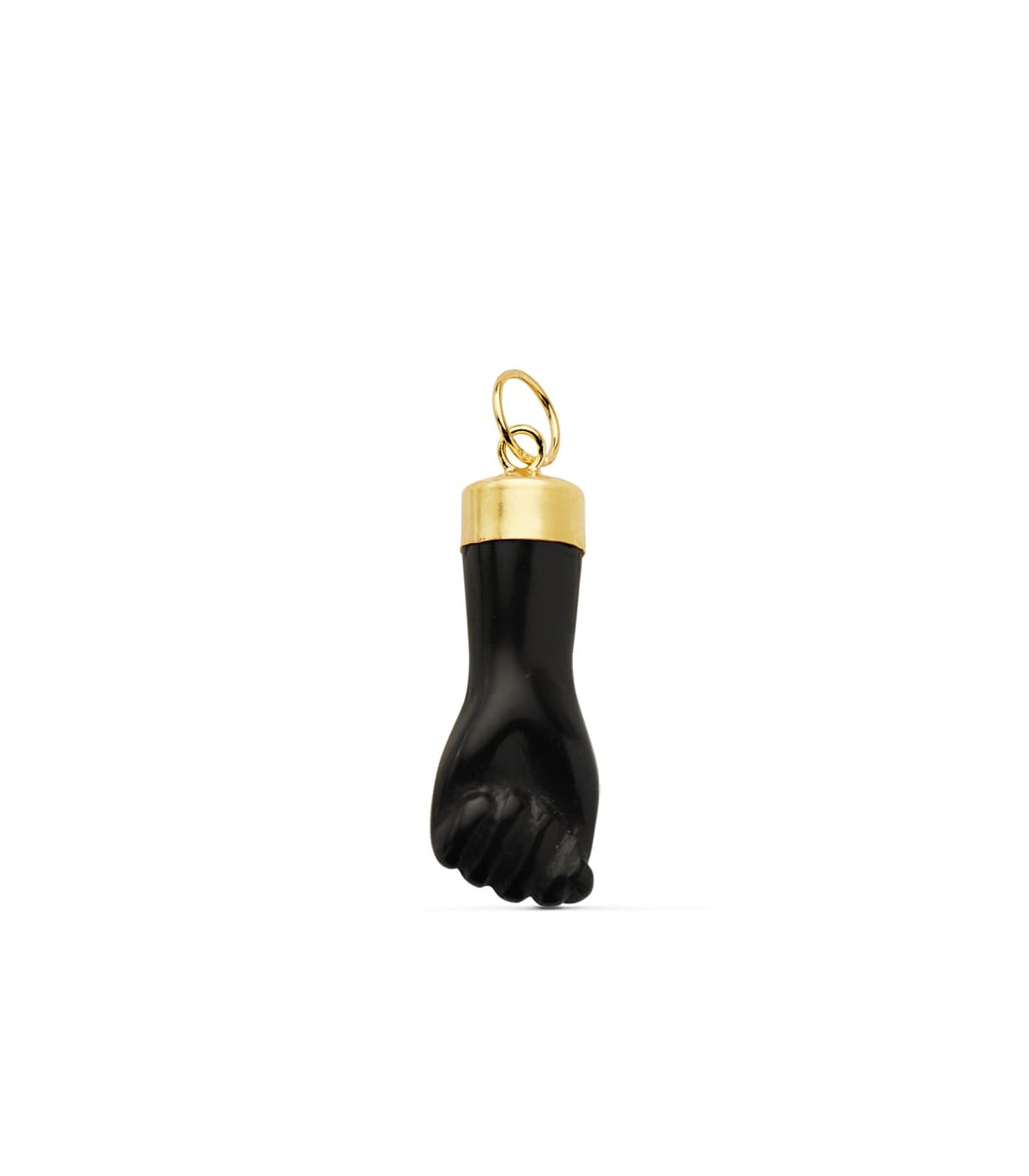 Hand Charm-Anhänger 750 Gold, Faust 14K Schwarz – Glücksbringer & Schutzsymbol