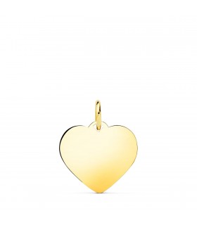 Anhänger Herz mit Gravur aus 585er Gold (14 Karat), 16 mm - Gravur mit Initialen, Name, Datum oder Symbol