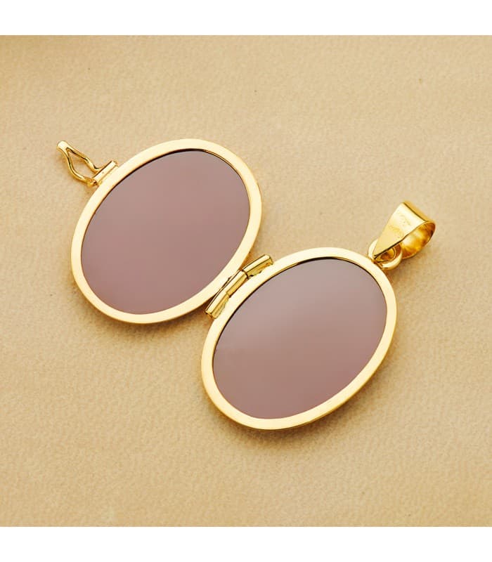 Portafoto Liso Oval 22 x 19 MM Oro 18 K