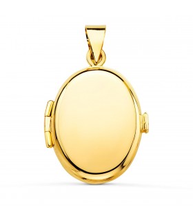 Ovaler Anhänger für Foto aus Gelbgold, 22 mm | Personalisierte Medaillons mit Foto Gravur