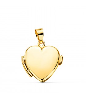 Portafotos Corazón Oro amarillo 18K, 16 mm | Colgantes con grabado, guardapelos y relicarios | Collar Mujer